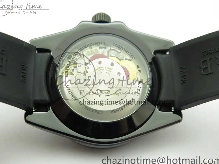 5GF Black Black Best SA3135 Cream Ceramic Dial Submariner on 40mm Strap Rubber Edition 1224